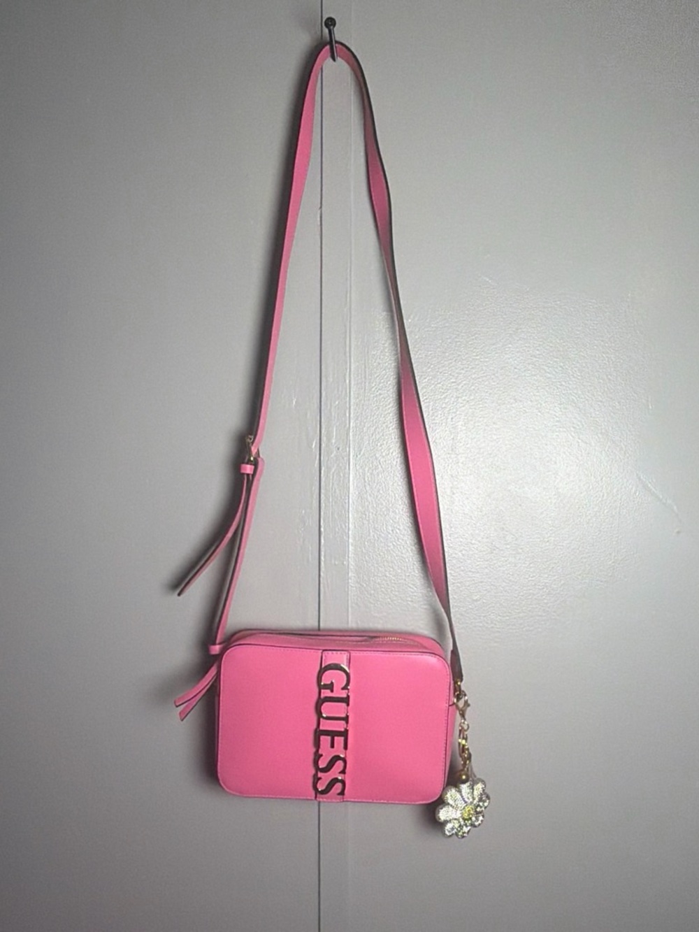 GUESS Pink Crossbody Camera Bag with Logo